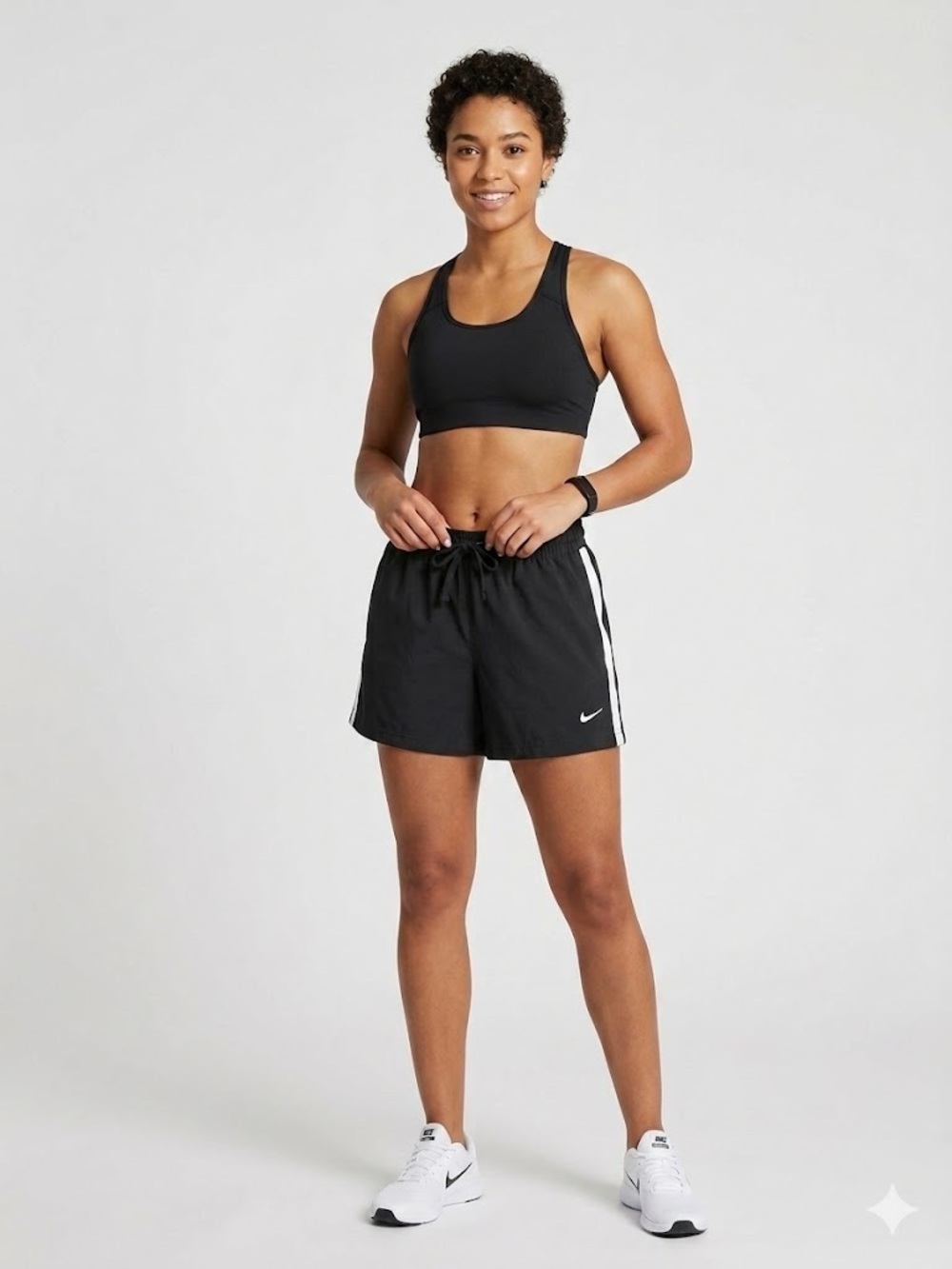 Nike Black Shorts with White Swoosh Detail